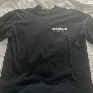 Fear of God Essentials Black Cotton Long Sleeve T-Shirt